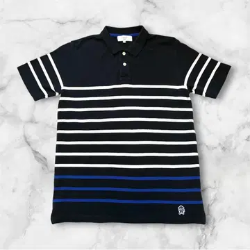 컨디션 최상 B:MING by BEAMS 스테디셀러 네이비 보더 피케 셔츠 M 사이즈