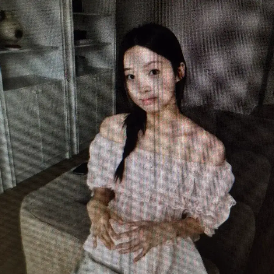 (해외배송)레이스 오프숄더 블라우스 핑크/화이트