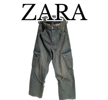 ZARA 자라 데님 카고 팬츠 44 34 y2k