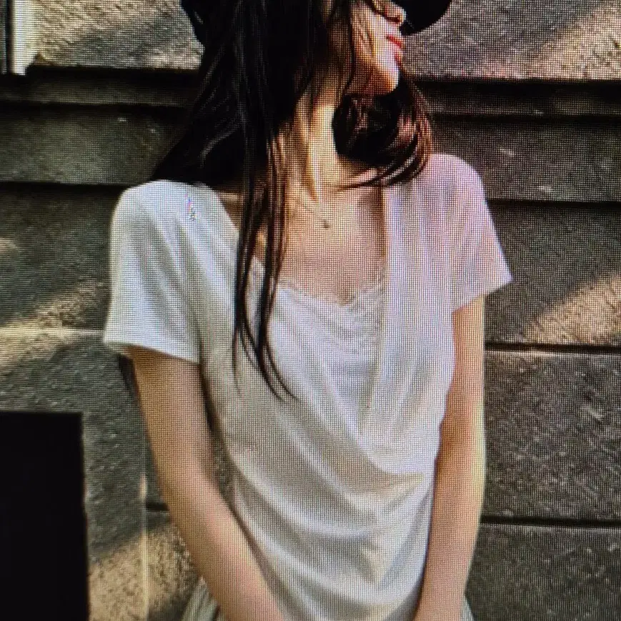 (해외배송)레이스 포인트 반팔 흰색 티셔츠