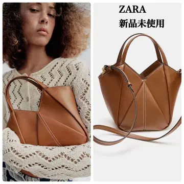 완판템 ZARA 미니 토트백 택 포함 새상품 브라운