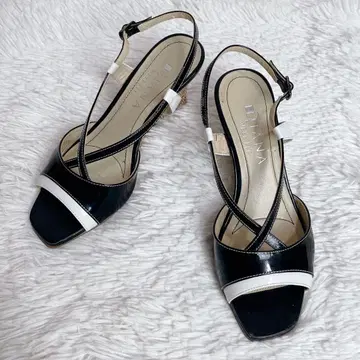 DIANA 다이애나 웨지솔 샌들 23.5cm 블랙 에나멜