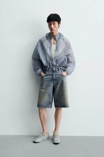 택 포함 새상품 ZARA 자라 배기 핏 데님 버뮤다 팬츠