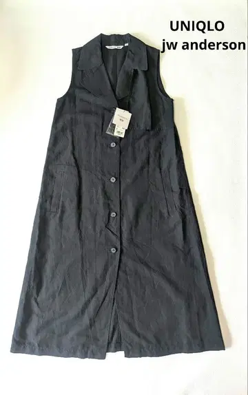[ 미사용 ] UNIQLO JW ANDERSON 린넨 혼방 라펠 원피스 블랙 S