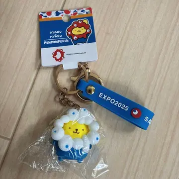 산리오 폼폼푸딩 스트랩 블루 화이트