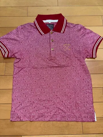 MARK & LONA 피케 셔츠 레드 스컬 패턴 size S 골프웨어