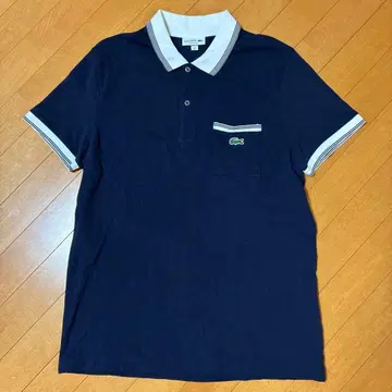 LACOSTE 라코스테 반팔 피케 셔츠 네이비 가슴 포켓 악어