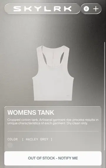 SKYLRK Womens Tank Hailey Grey