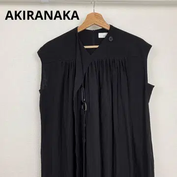 AKIRANAKA 롱 원피스 1 블랙 개더 보타이 일본제