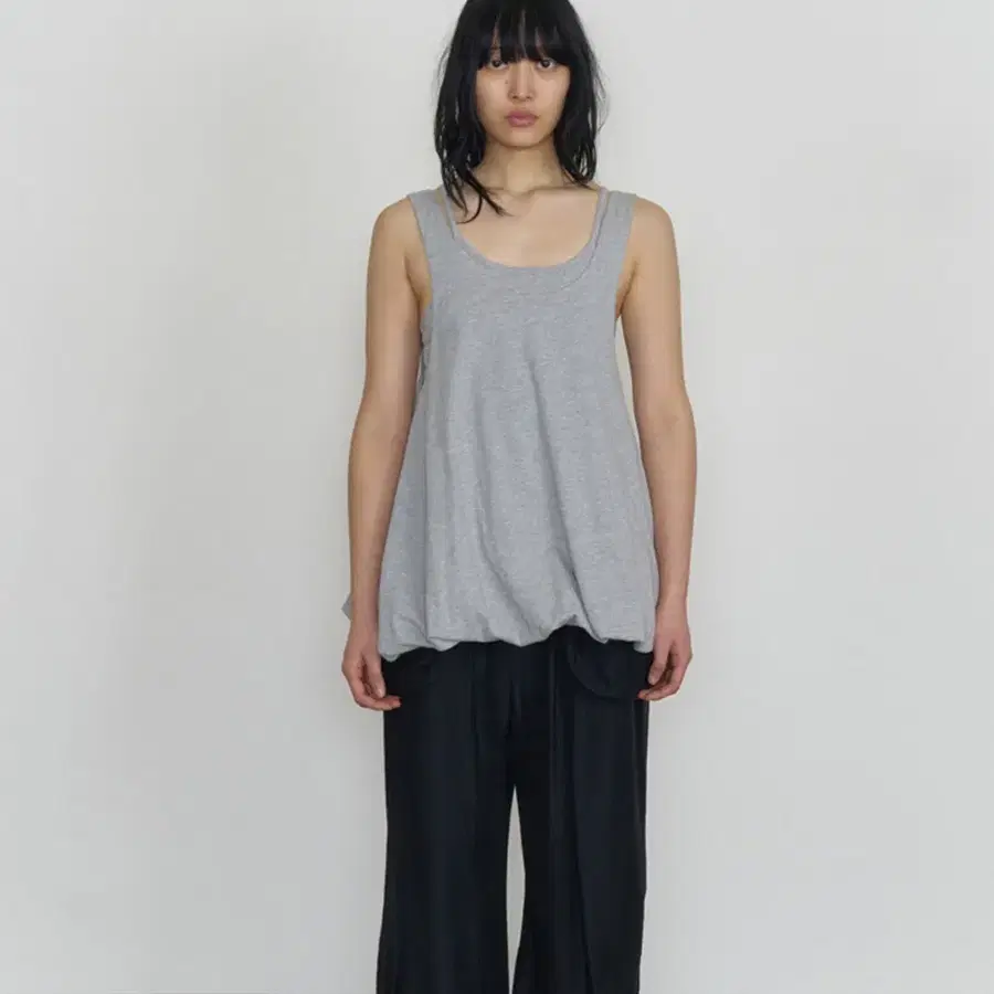 오들리워크샵 2-way layered balloon dress, grey small