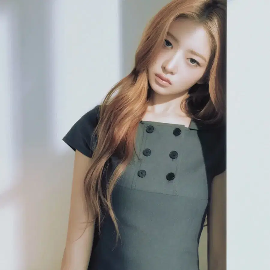 미세키서울 Double button shirts top CHARCOAL