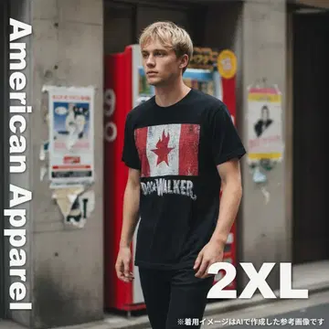 2255 American Apparel 프린트 T셔츠 2XL 블랙