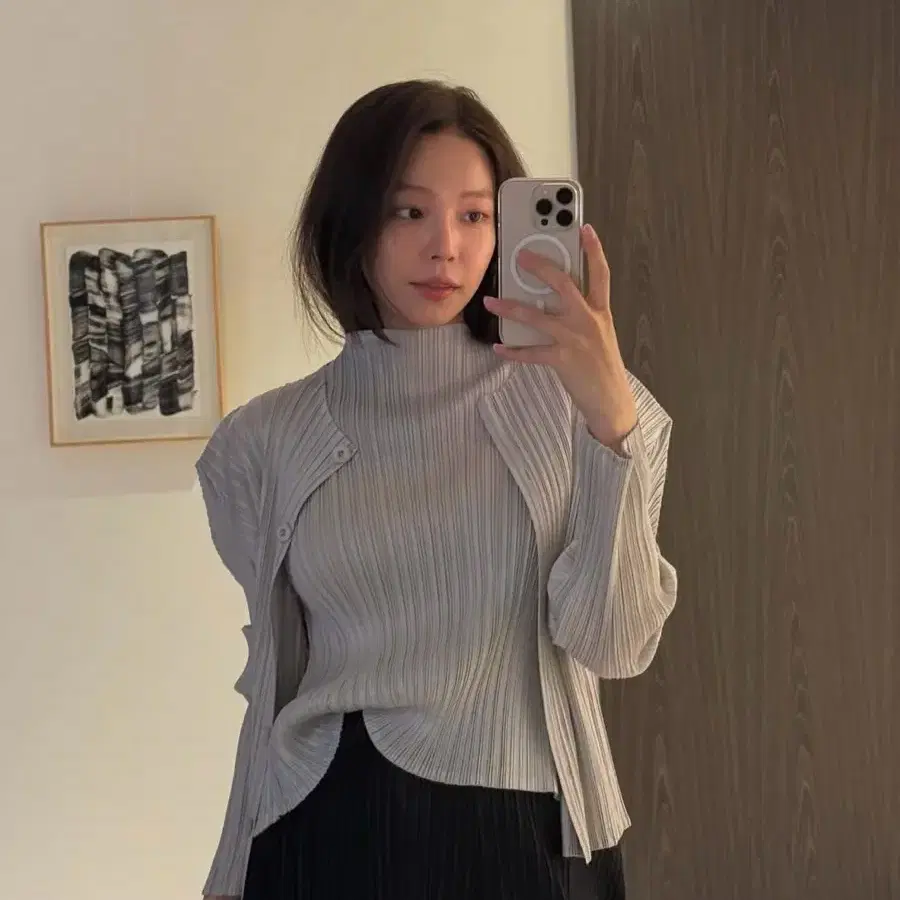(ceeci) 씨에씨 얼반 플리츠 자켓 라이트 그레이 새제품