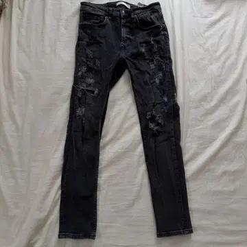 ZARA 자라 스키니 데님 데미지 가공 블랙 남성용