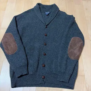 LANDS' END 숄카라 가디건 엘보 패치 포함