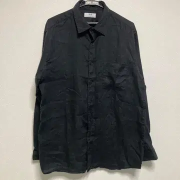 UNIQLO 긴팔 프리미엄 린넨 셔츠 린넨 셔츠 블랙 검정