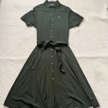 LACOSTE 라코스테 반팔 셔츠 원피스 카키