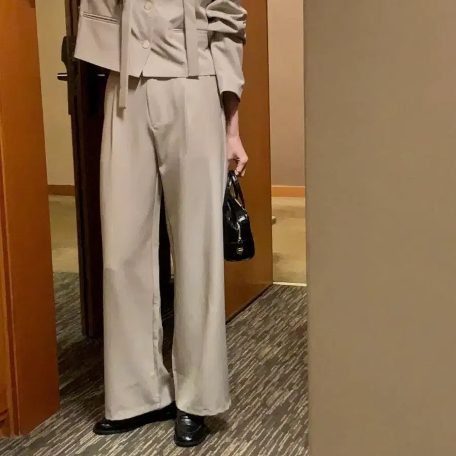 블랙/차콜) 가을 와이드 롱팬츠 출근룩 하객룩 오피스룩 에이블리 지그재그 하객룩 개강룩