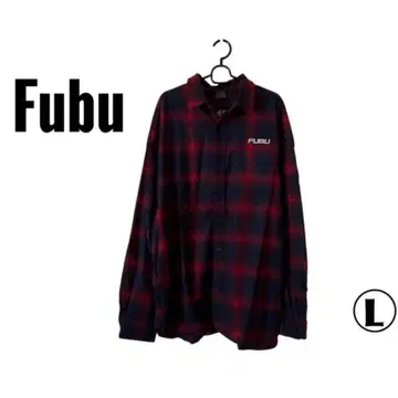 FUBU/후부 남성용 긴팔 체크 셔츠 상의 L