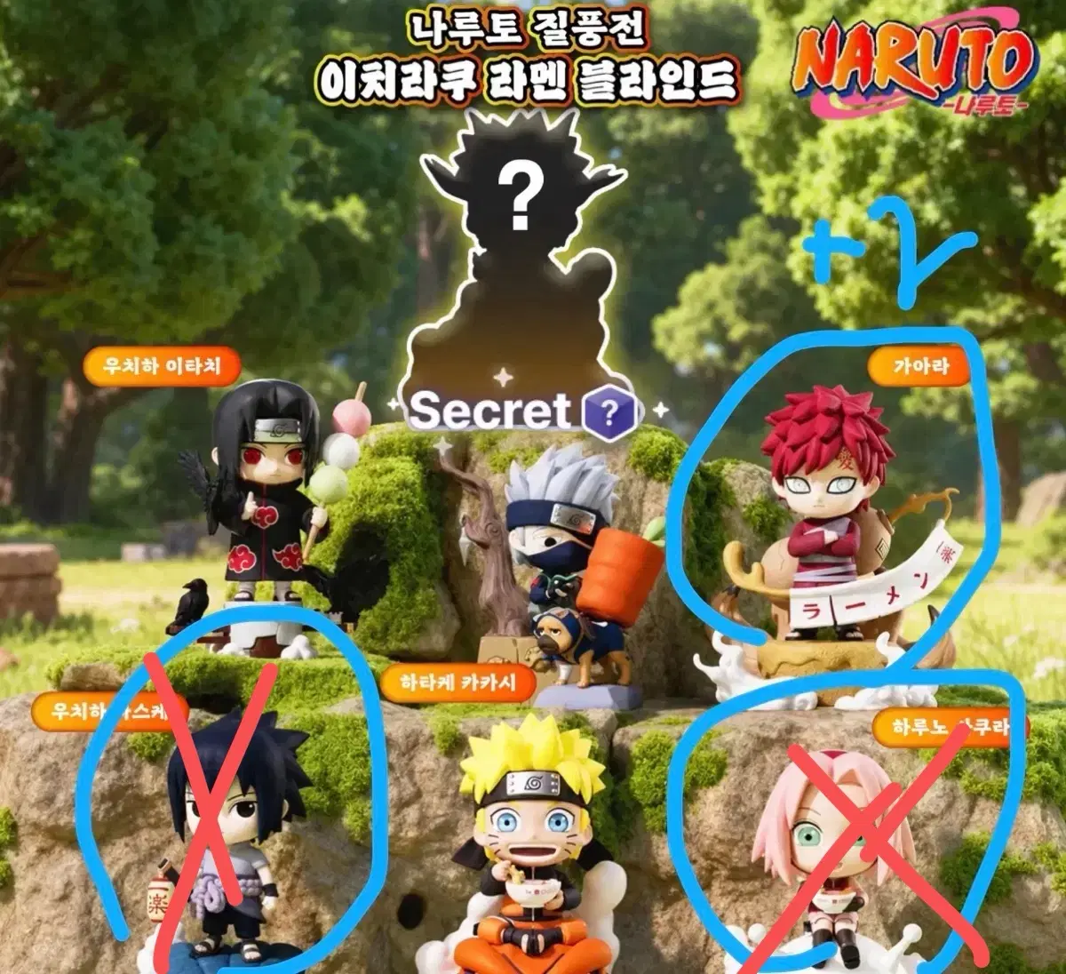 나루토 이치리쿠 라멘 블라인드박스 가아라