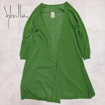 Sybilla 시빌라 긴팔 롱 가디건 그린 시어 비침
