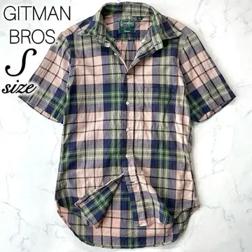 GITMAN BROS. USA제 반팔 체크 셔츠 S 깃맨 브라더스