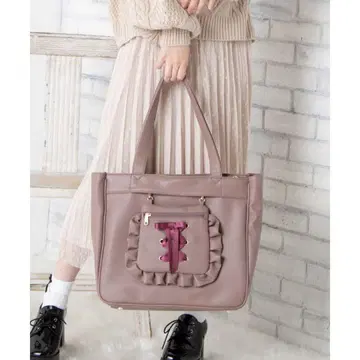 WEGO 레이스업 이타백 핑크 베이지