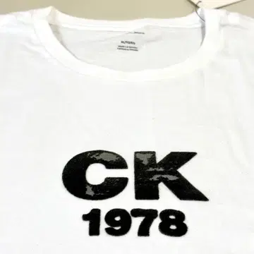 Calvin Klein T셔츠 XL 사이즈 반팔 상의 남성용 화이트 CK