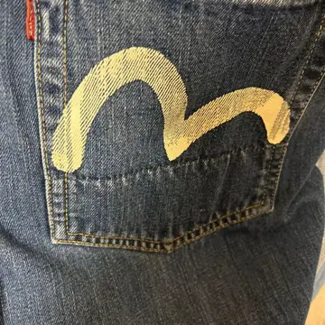 EVISU 데님 팬츠 백 페인트