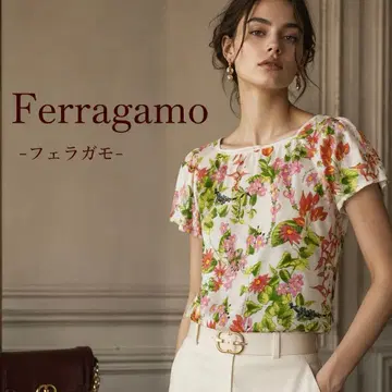 24 새상품급 FERRAGAMO 플라워 상의