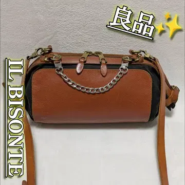 일비종떼 가죽 캔버스 숄더백 IL BISONTE