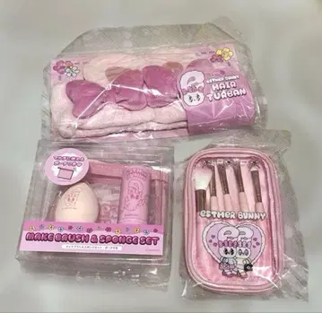 estherbunny 3종 세트 페어 터번 메이크 브러쉬 & 스펀지 메이크 브러쉬