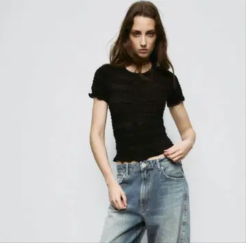 ZARA 허니콤 니트 가디건 블랙색상 완판