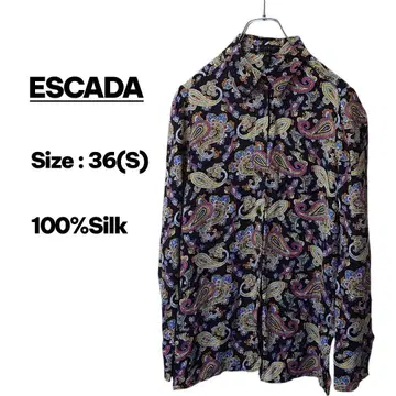 ESCADA 에스카다 실크 블라우스 페이즐리 여성용 36 S