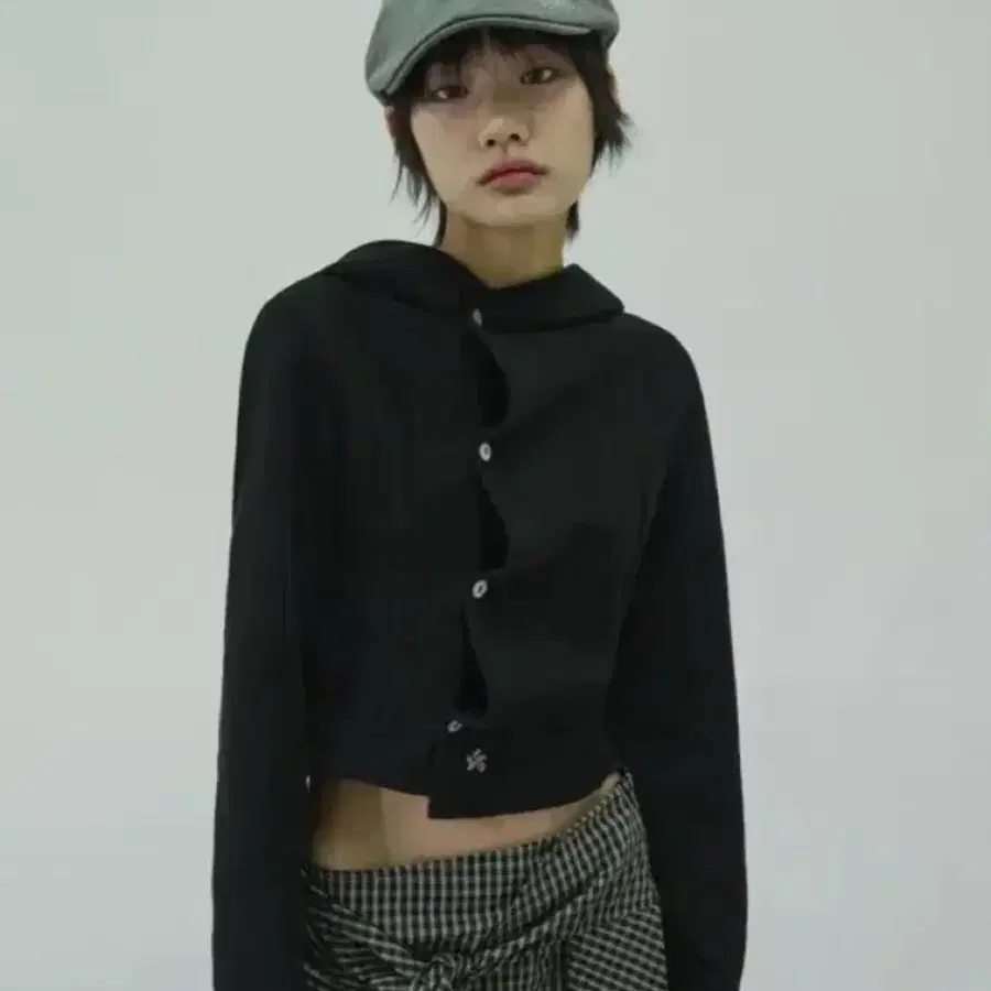 슬릭글로우 사이드 버튼 셔링 후드탑 후드 집업