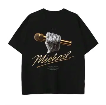 Michael 마이클 잭슨 [ S ] 프린트 티셔츠 블랙 남녀 공용