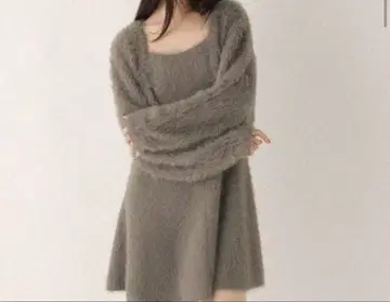 Heather 페플럼 샤기 원피스
