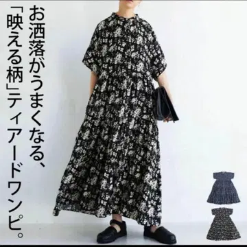 antiqua 꽃무늬 티어드 원피스