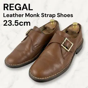 REGAL 리갈 몽크 스트랩 슈즈 23.5cm 브라운 천연 가죽