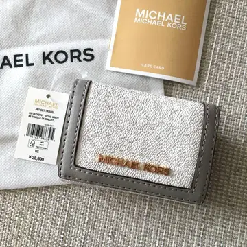 새상품 마이클코어스 MICHEAL KORS 3단 폴더형 지갑 그레이 화이트