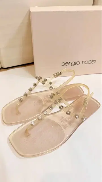 [ 새상품 ] Sergio Rossi PVC 비쥬 샌들 37 사이즈