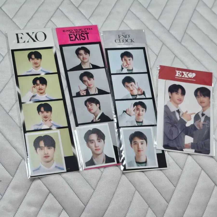 EXO 도경수 네컷+증명사진 세트 3종, 투명 포토카드 세트 일괄