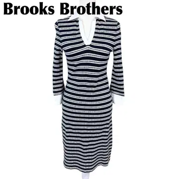 Brooks Brothers346 긴팔 폴로 원피스 XS 보더 네이비