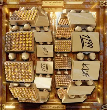 bazo1199 골드 팔찌 Rust Rhinestone