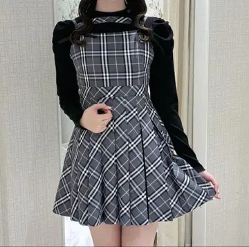 evelyn 에블린 체크 플리츠 OP