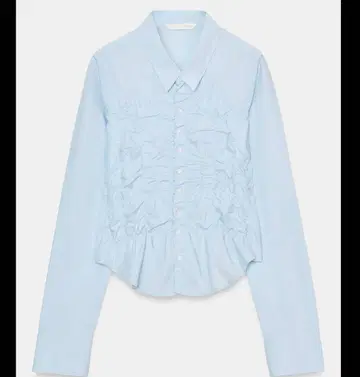 ZARA 스트레치 개더 포플린 셔츠