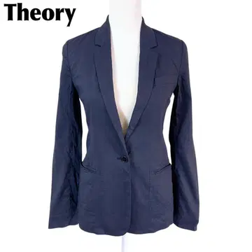 [ 새상품급 ] theory 마 혼방 린넨 테일러드 자켓 원 버튼 0 네이비