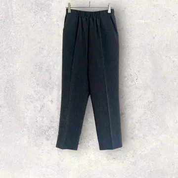 슬랙스 팬츠 허리밴딩 다크 그레이 M 일본제 심플 릴랙스