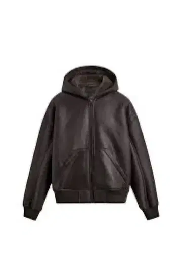 인조 가죽 후디드 자켓 다크 브라운 zara