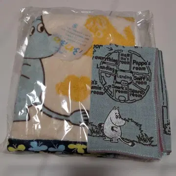 무민 페이스 타월 손수건 2장 세트